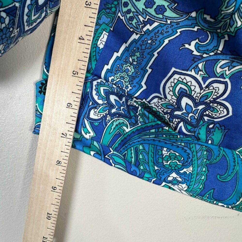 Lauren Ralph Lauren Size 10 Shorts Women Blue Green Paisley Floral Pockets Chino - Picture 5 of 10